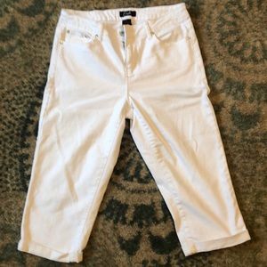 White denim capris